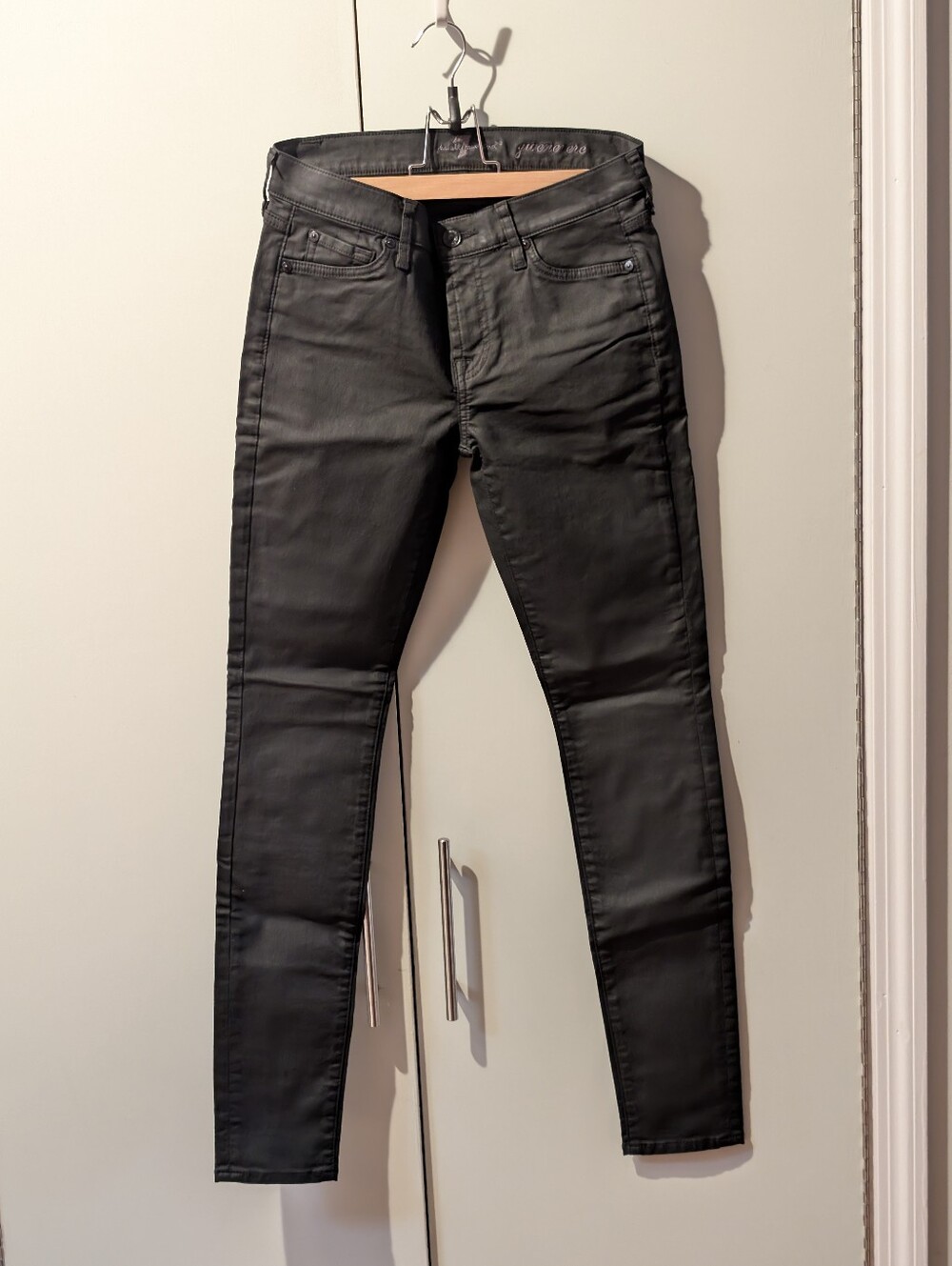 7 For All Mankind Black Gwenevere Sateen Jeans (29)